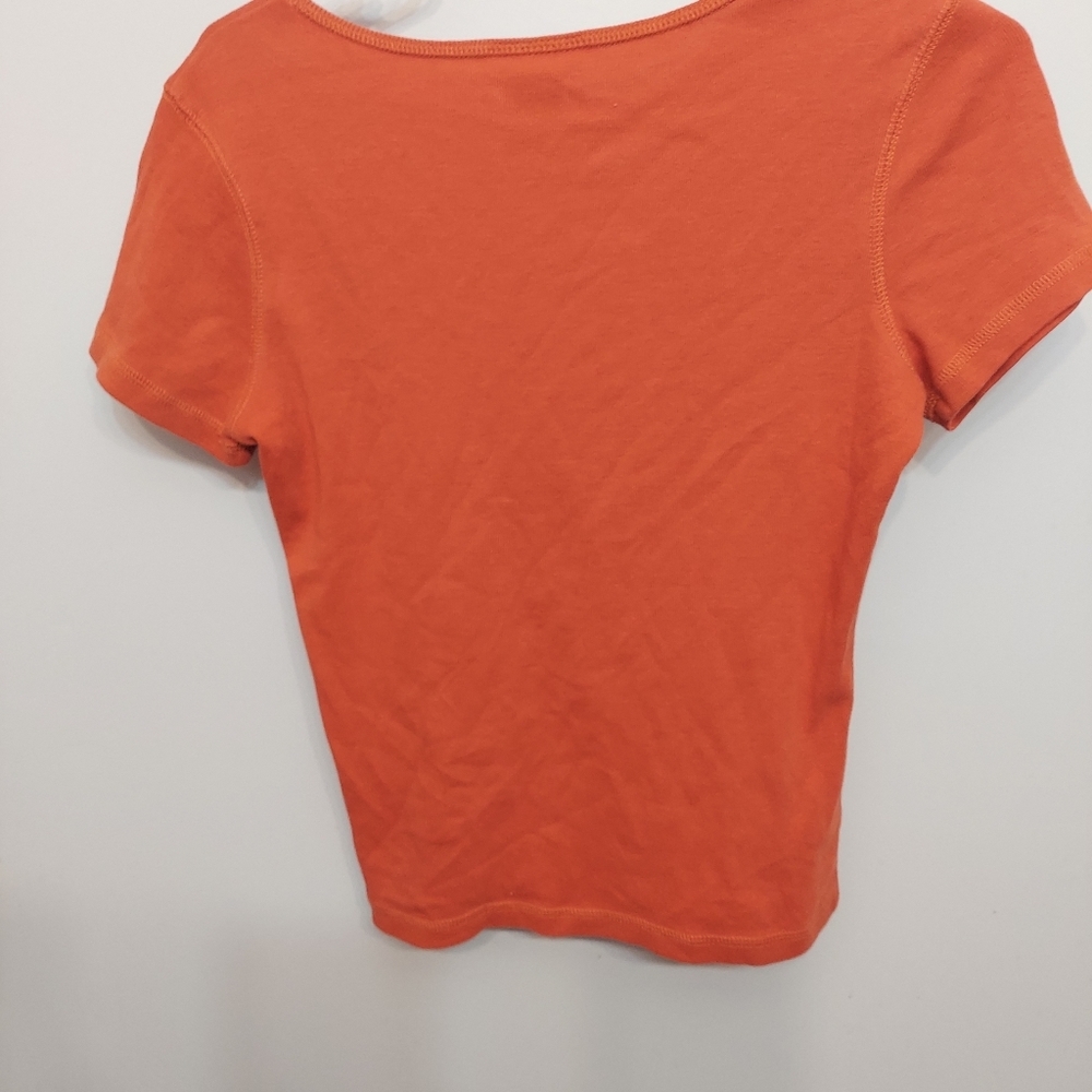 Christopher&Banks orange tee shirt short sleeve soft medium basic nice t shirt - Picture 8 of 8